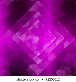 purple color hexagonal pattern with a rhombus in the center. vector illustration. for the design, printing, presentations