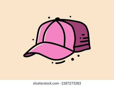 purple color illustration design of a sport cap