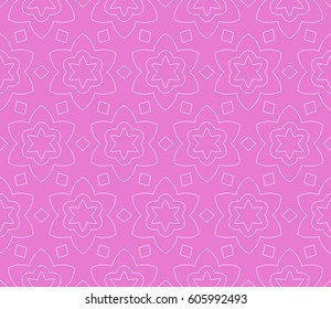 purple color illustration. Easy festive ornament from abstract flower in the style of geometric transformations. Vector. For registration backgrounds, greeting cards, design. Seamless pattern.