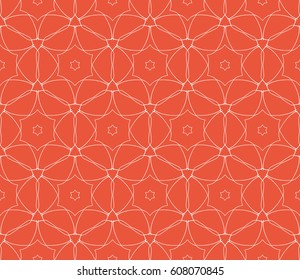 purple color illustration. Easy festive ornament from abstract flower in the style of geometric transformations. Vector. For registration backgrounds, greeting cards, design. Seamless pattern.