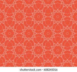 purple color illustration. Easy festive ornament from abstract flower in the style of geometric transformations. Vector. For registration backgrounds, greeting cards, design. Seamless pattern.
