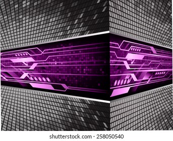 purple color Light Abstract Technology background for computer graphic website internet and business. circuit. black silver tables mosaic background. 