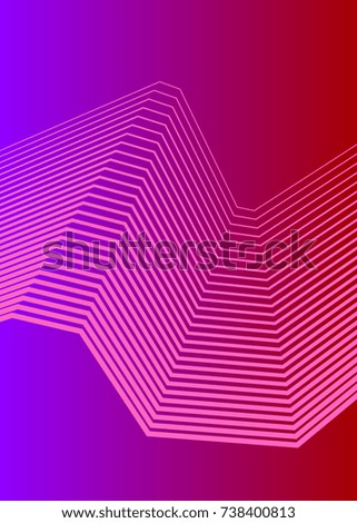 Purple color. Linear background. Design elements. Curved sharp corners many streak created using Blend Tool. Poligonal lines. Guilloche. Vector illustration EPS 10. Creative band art.