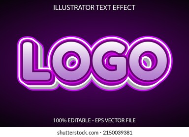 purple color logo text effect editable.