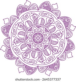 Purple color mandala circle abstract design