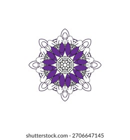 Diseño de Vector de mandala de color púrpura