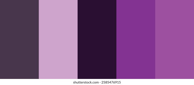 Purple Color matching color palette - Fashion Trend Purple Color guide palette, An example of a color palette vector. Forecast of the future colour palette for fashion designers and fashion business