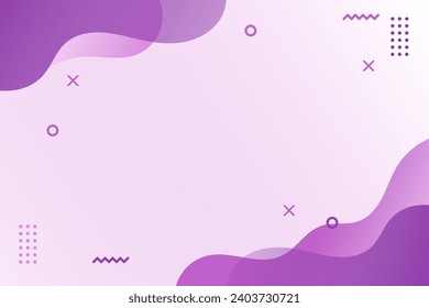 Purple color memphis background. Geometric background. Abstract background for cover, banner, web page, landing page. Purple background.