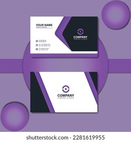 Purple color modern and creative business card template design