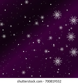 purple color new year background with snowflake and star. vector illustration