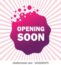 Purple Color, Opening Soon Sign Vector