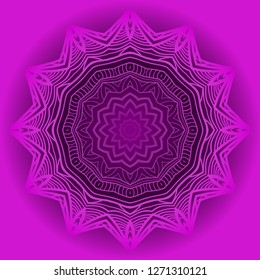 Purple color Ornamental arabic pattern with mandala. Vector illustration. Invitation, wedding card, national design. Tribal ethnic fashion design for paper, textile print.