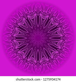 Purple color Ornamental arabic pattern with mandala. Vector illustration. Invitation, wedding card, national design. Tribal ethnic fashion design for paper, textile print.