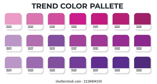 Purple Color. Palette Catalog Samples in RGB Color Vector Illustration