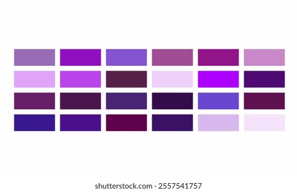 Purple Color Palette with Shades and Tones - Gradient Swatch Chart for Design or Branding