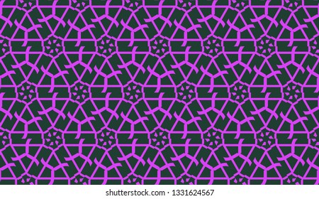 Purple color Pattern with abstract geometric design. Vector seamless illustration. Design for your interior wallpaper, fashion print, business presentation