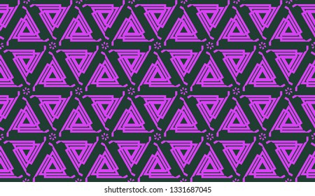 Purple color Pattern with abstract geometric design. Vector seamless illustration. Design for your interior wallpaper, fashion print, business presentation
