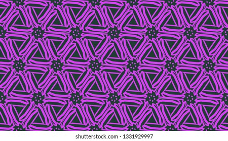 Purple color Pattern with abstract geometric design. Vector seamless illustration. Design for your interior wallpaper, fashion print, business presentation