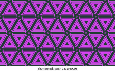 Purple color Pattern with abstract geometric design. Vector seamless illustration. Design for your interior wallpaper, fashion print, business presentation