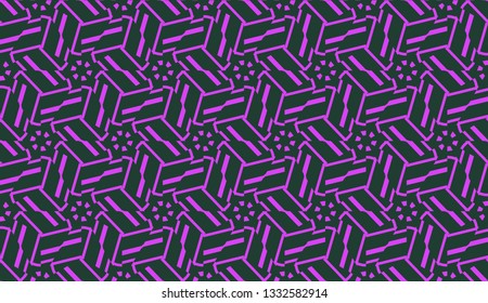Purple color Pattern with abstract geometric design. Vector seamless illustration. Design for your interior wallpaper, fashion print, business presentation