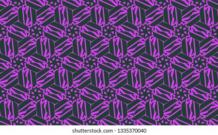 Purple color Pattern with abstract geometric design. Vector seamless illustration. Design for your interior wallpaper, fashion print, business presentation