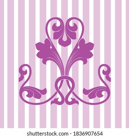 purple color pattern on pink white background vector