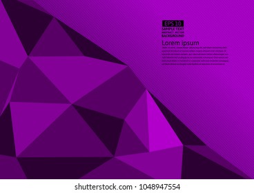Purple color polygon abstract background with copy space, Vector illustration eps10
