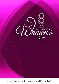 Purple color shining background design for Women's day. Vector illustration