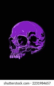 Purple color skull vector illustration