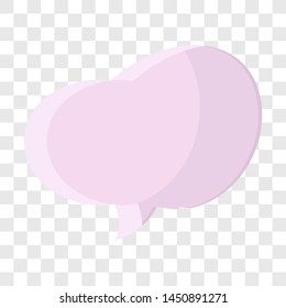 Purple color speech bubbles without text on transparent background. Vector illustration in a flat style