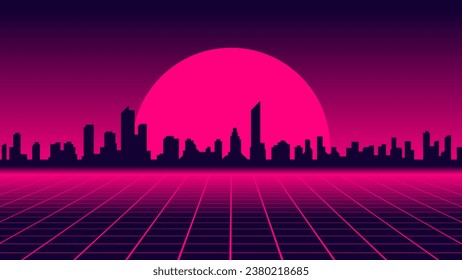 vector de diseño de fondo de onda sintética de color púrpura