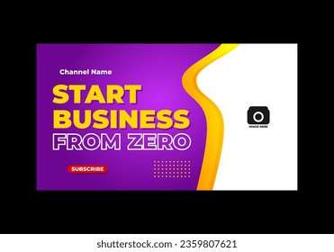purple color of thumbnail design template.
