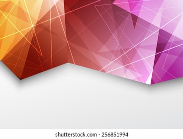 Purple color triangle pattern modern brochure template. Vector illustration