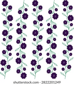 Purple color twin flower pattern in up and down format for using background, texture, print and cloths design.