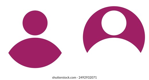 Purple color user icon set.