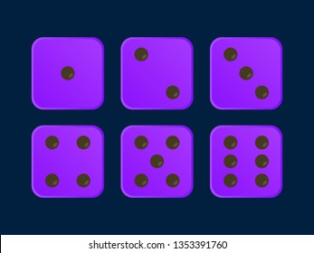 Purple color Vector Dice