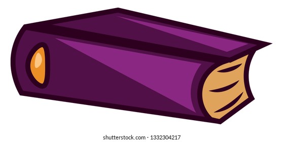 Ein violettes Buch, Vektorgrafik, Farbzeichnung oder Illustration.