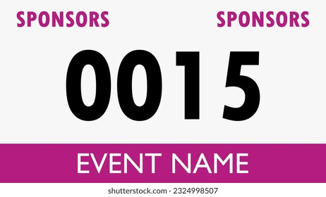 Purple colored marathon number bib isolated on white.