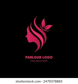 A Purple Colored Parlor Logo Template