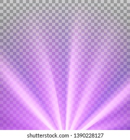 Purple colored rays with color spectrum flare