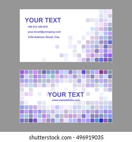 Purple and colorful abstract business card template background design from rounded squares