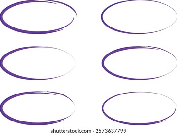 purple colorful abstract frames ellipses set vector