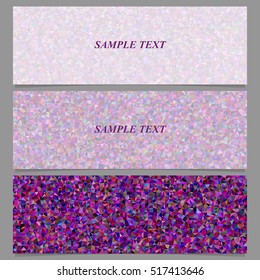 Purple colorful abstract tiled triangle mosaic banner design set