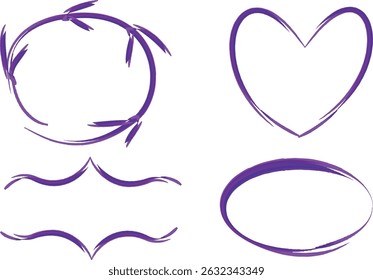purple colorful art decorative frames set