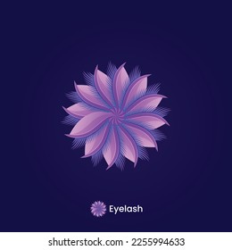 Purple Colorful Eyelash Logo Template