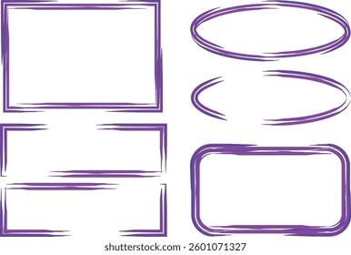 purple colorful marker frames set