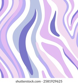 Purple colorful waves seamless pattern, Retro style curves pattern. Vector illustration
