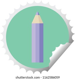 lápiz de color púrpura ilustración vectorial gráfico etiqueta adhesiva redonda