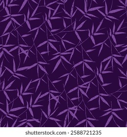 Purple colour Floral Branch Seamless Vector Pattern.