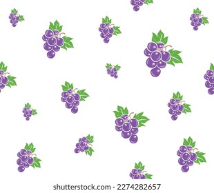 Purple colour Grapes seamless pattern for books, cards, menu covers, web or textile design.